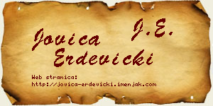 Jovica Erdevički vizit kartica